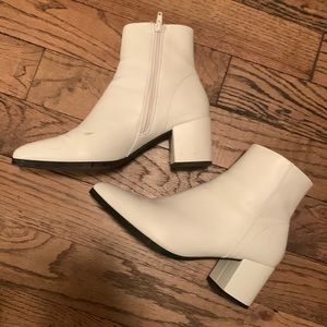{madden girl} White Ankle Booties